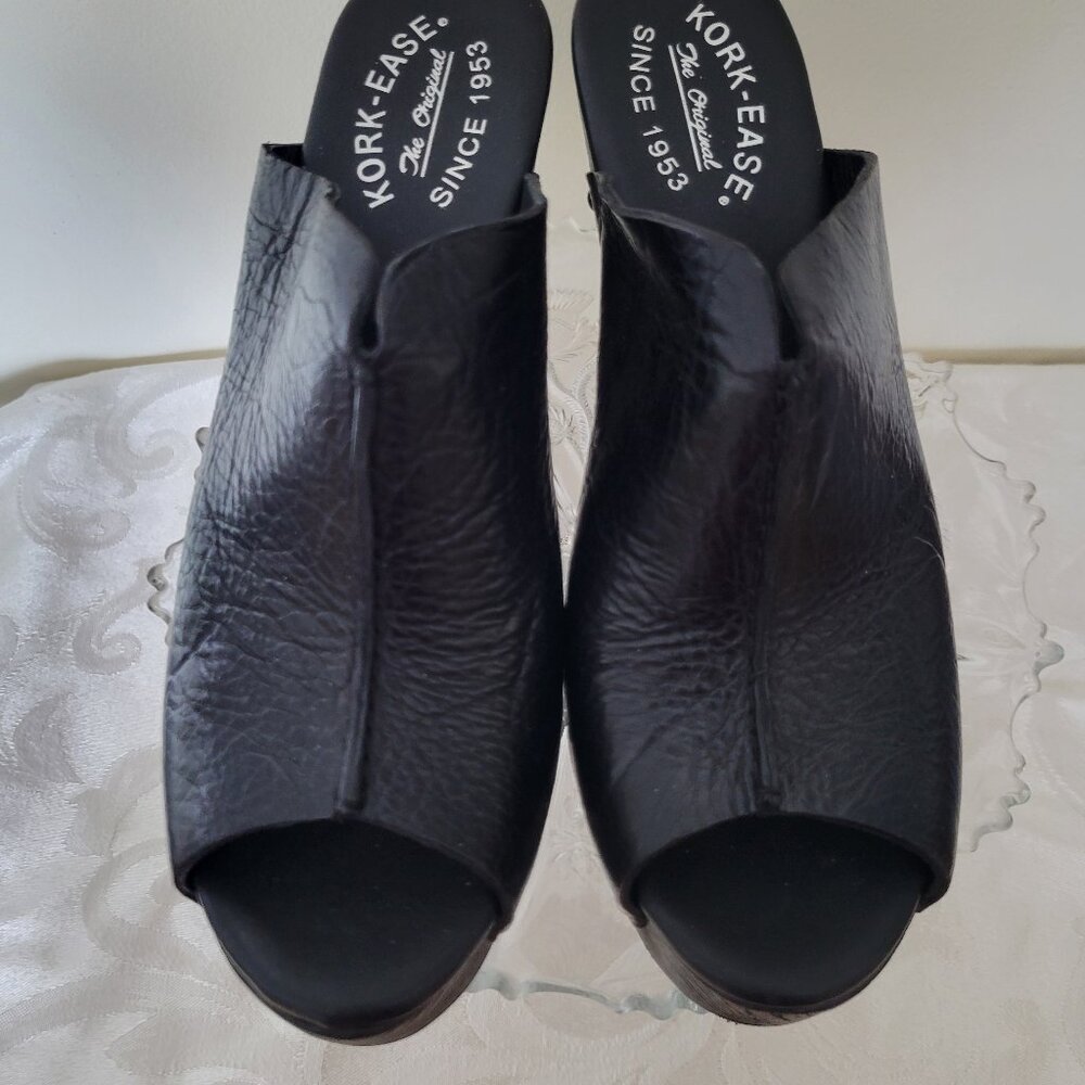 Kork-Ease Deanna Black leather with Black platform.   Excellent condition.